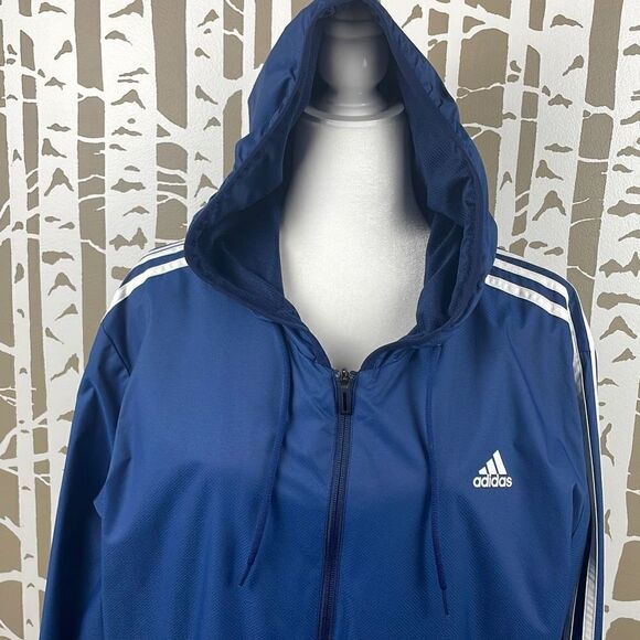 Adidas Nylon Hooded Windbreaker Jacket sz XL - Picture 6 of 14
